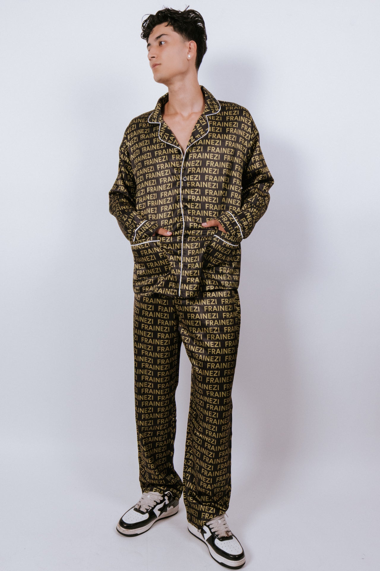 pyjama frainezi doré / noir – confort ample & premium