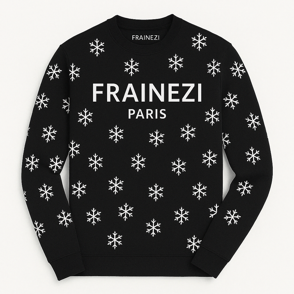 copie-de-frainezi-paris-strass : Sweat Col Rond Noir FRAINEZI FRAIS
