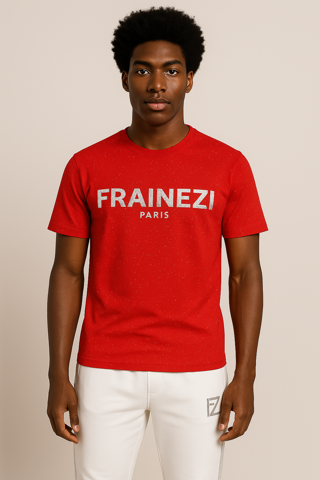 tee shirt rouge strass classic
