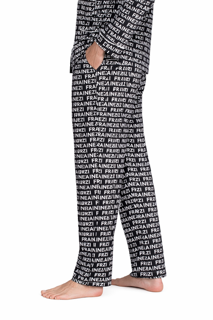 Pyjama FRAINEZI Noir / Blanc – Confort Ample & Premium