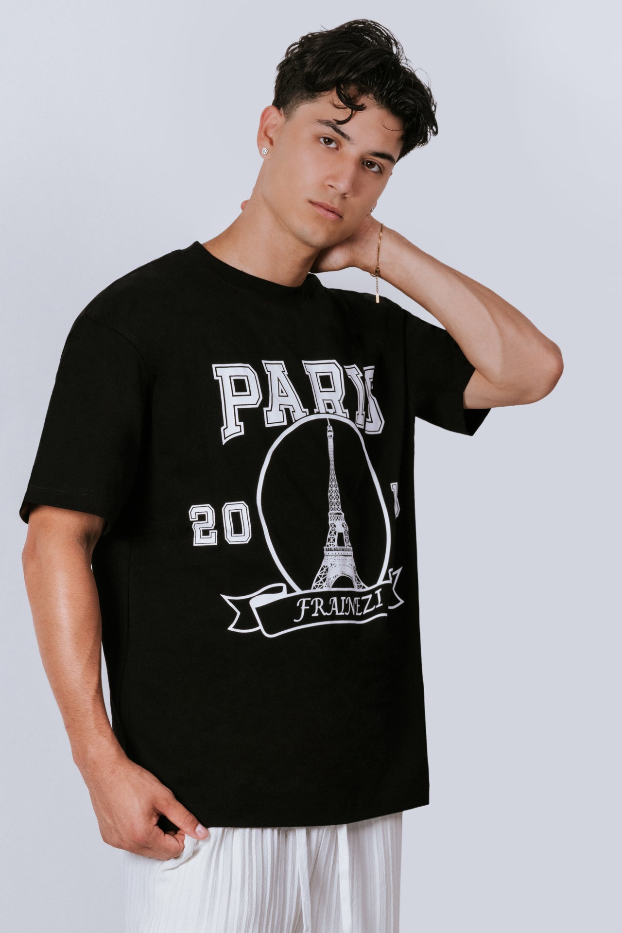 t-shirt oversize frainezi noir – paris edition