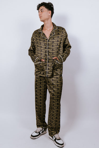Pyjama FRAINEZI Doré / Noir – Confort Ample & Premium