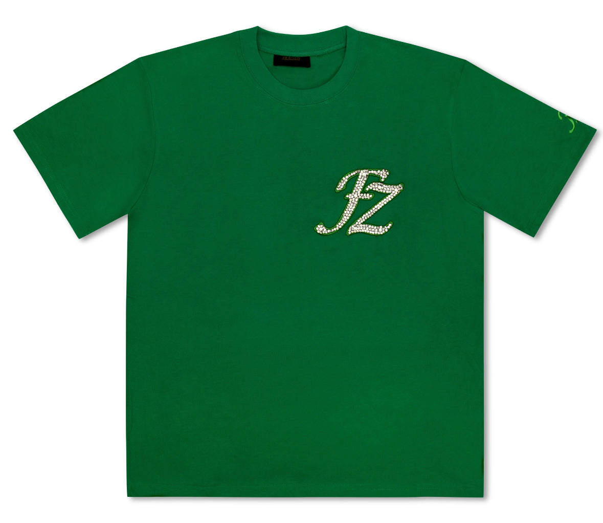 tee shirt vert fz strass