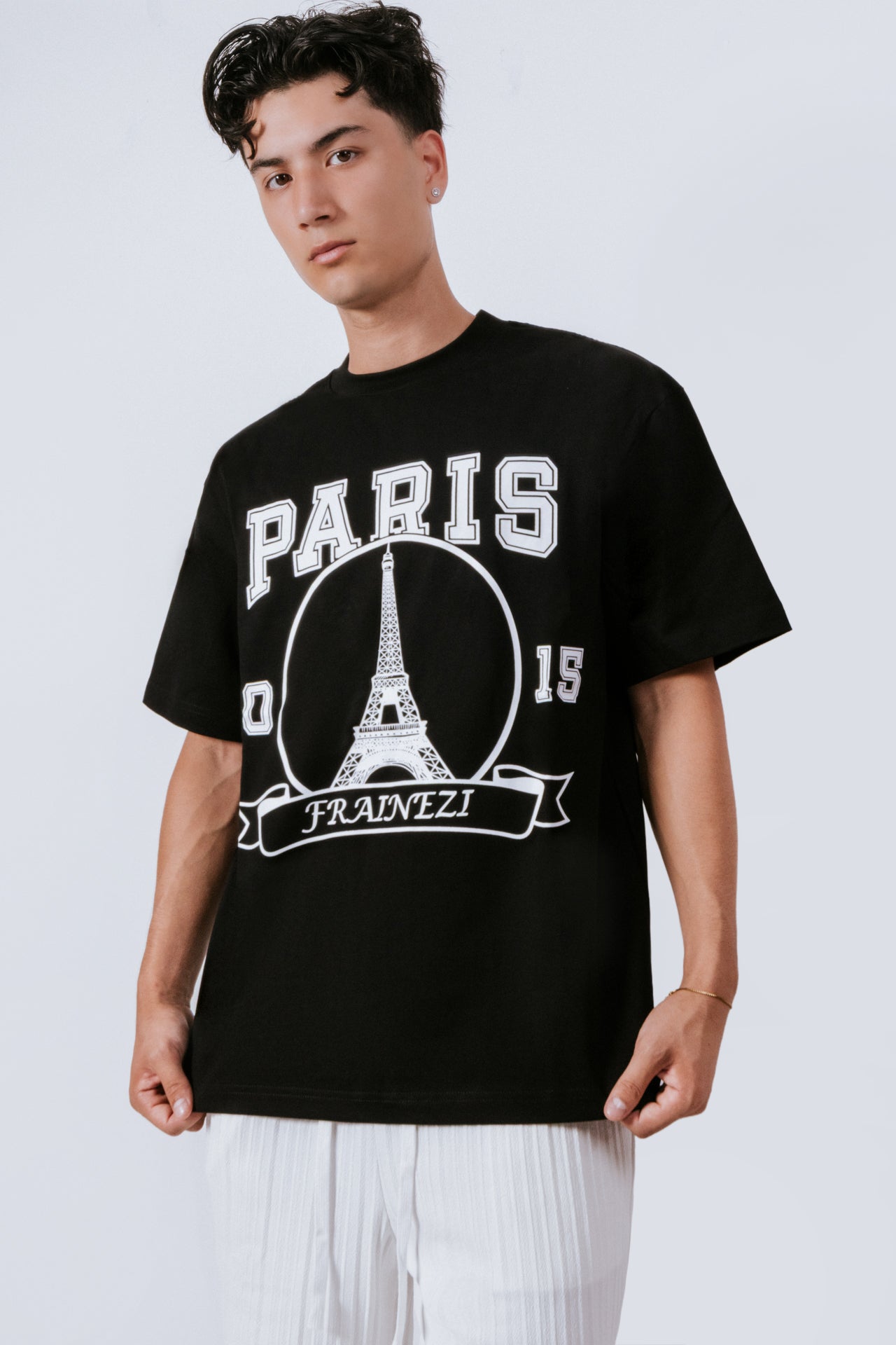 t-shirt oversize frainezi noir – paris edition