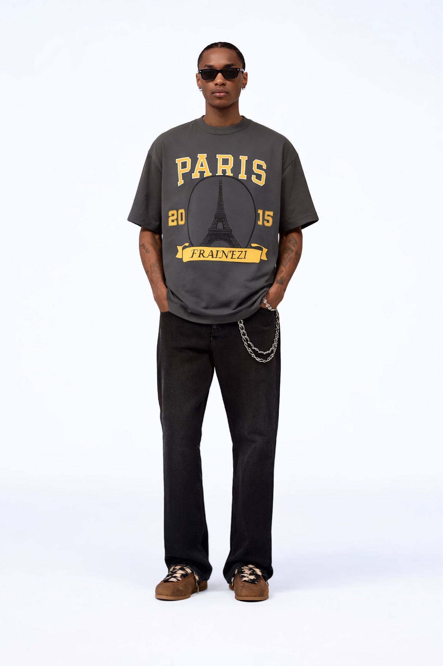 t-shirt oversize frainezi gris – paris edition