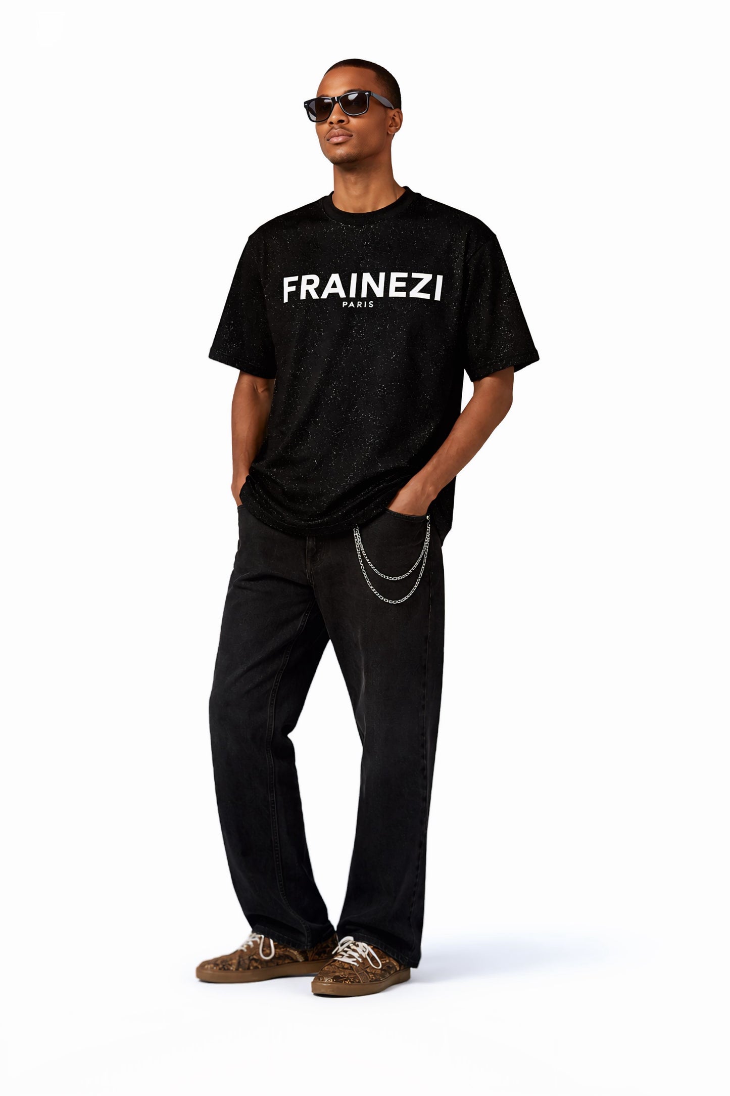 tee shirt noir strass classic
