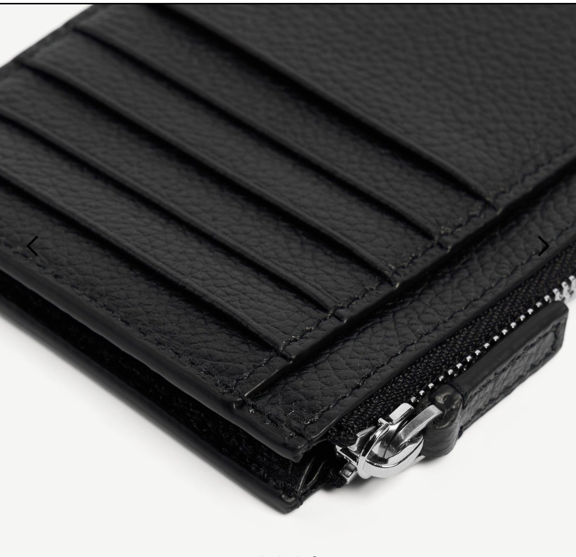pochette zippée frainezi – cuir noir texturé