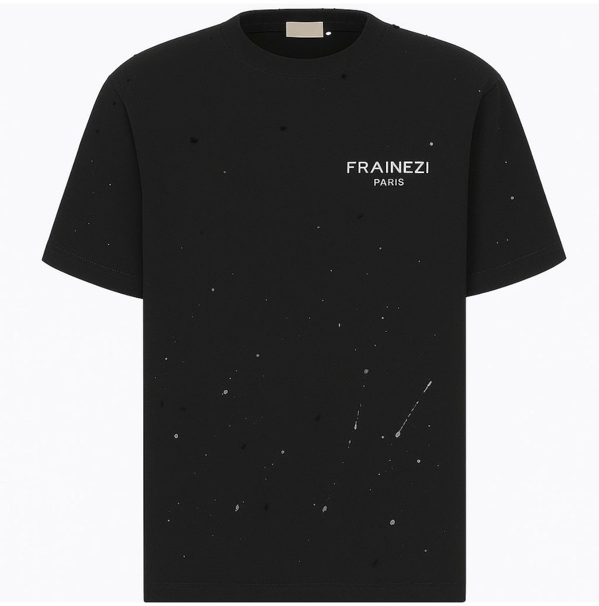 tee shirt frainezi paris — noir effet paint