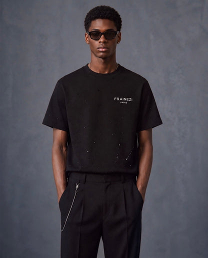 Tee Shirt FRAINEZI PARIS — Noir Effet Paint