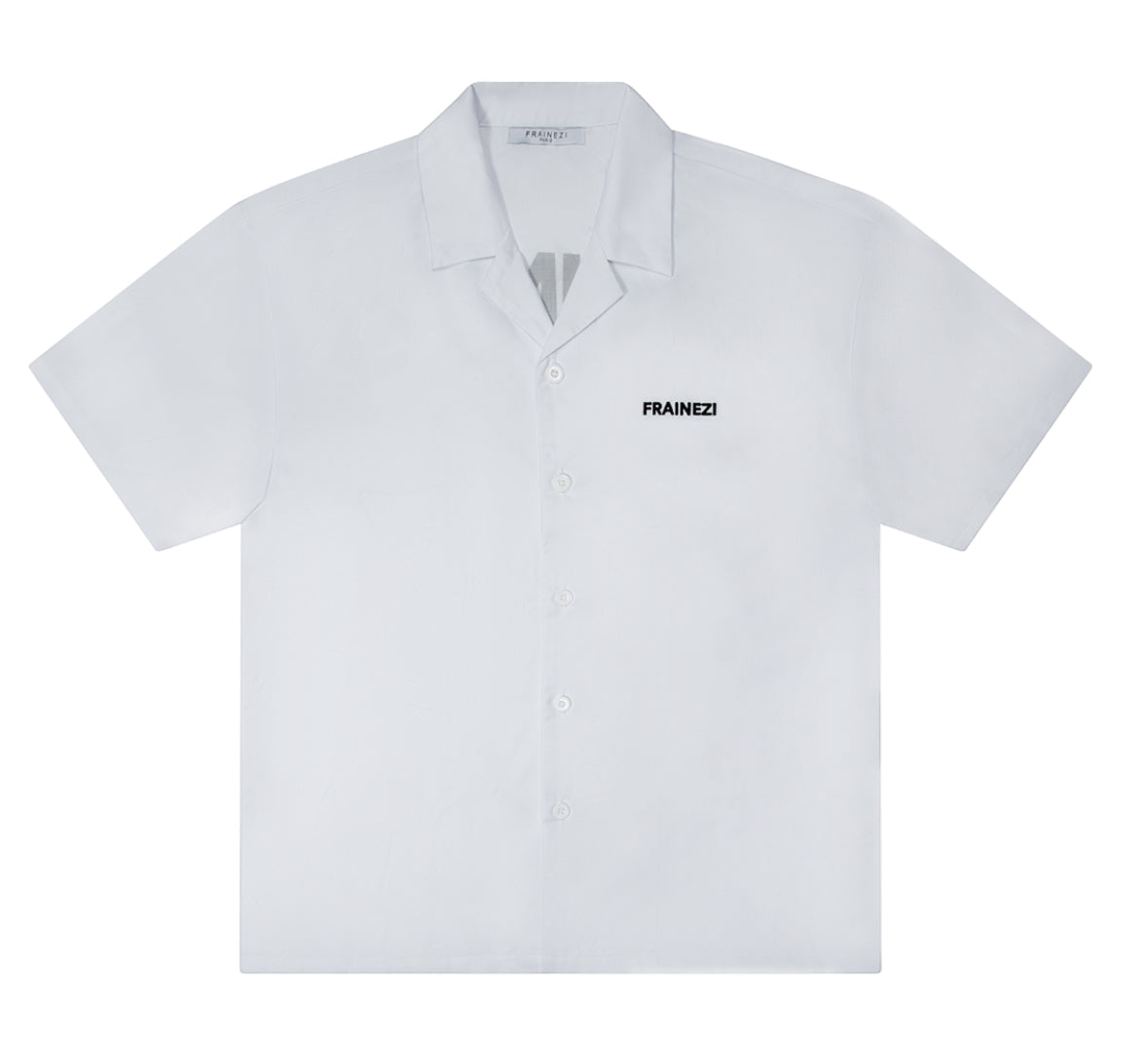 chemise blanche oversize frainezi – broderie côté cœur & flocage dos