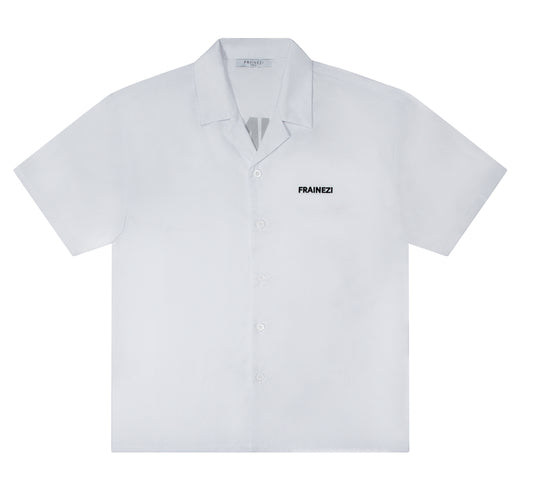 Chemise blanche Oversize FRAINEZI – Broderie côté cœur & Flocage dos