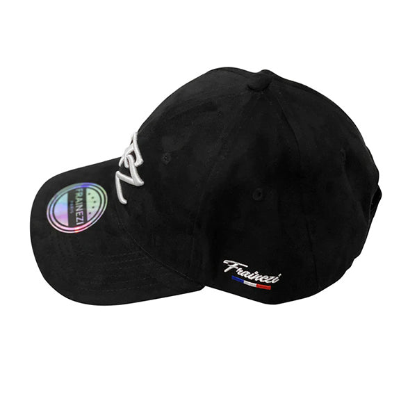 casquette en daim noir fz - frainezi paris