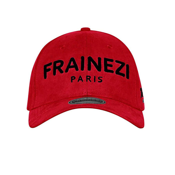 casquette en daim rouge - frainezi paris