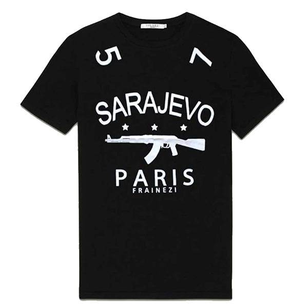 tshirt-frainezi-paris-sarajevo-noir : street-luxe en coton paris