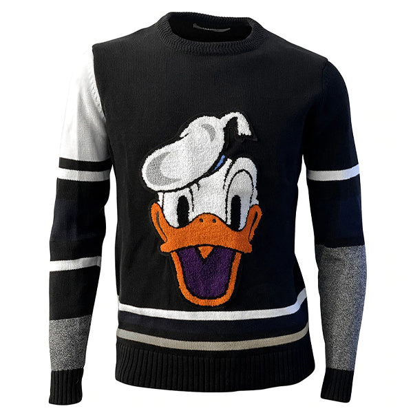 sweat col rond noir canard