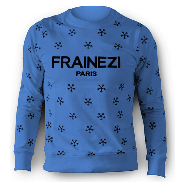 sweat col rond bleu frainezi frais